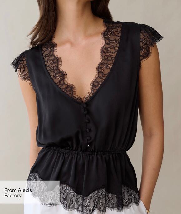 Sorella Tops - sorella Yada Silk Top black lace size M $245